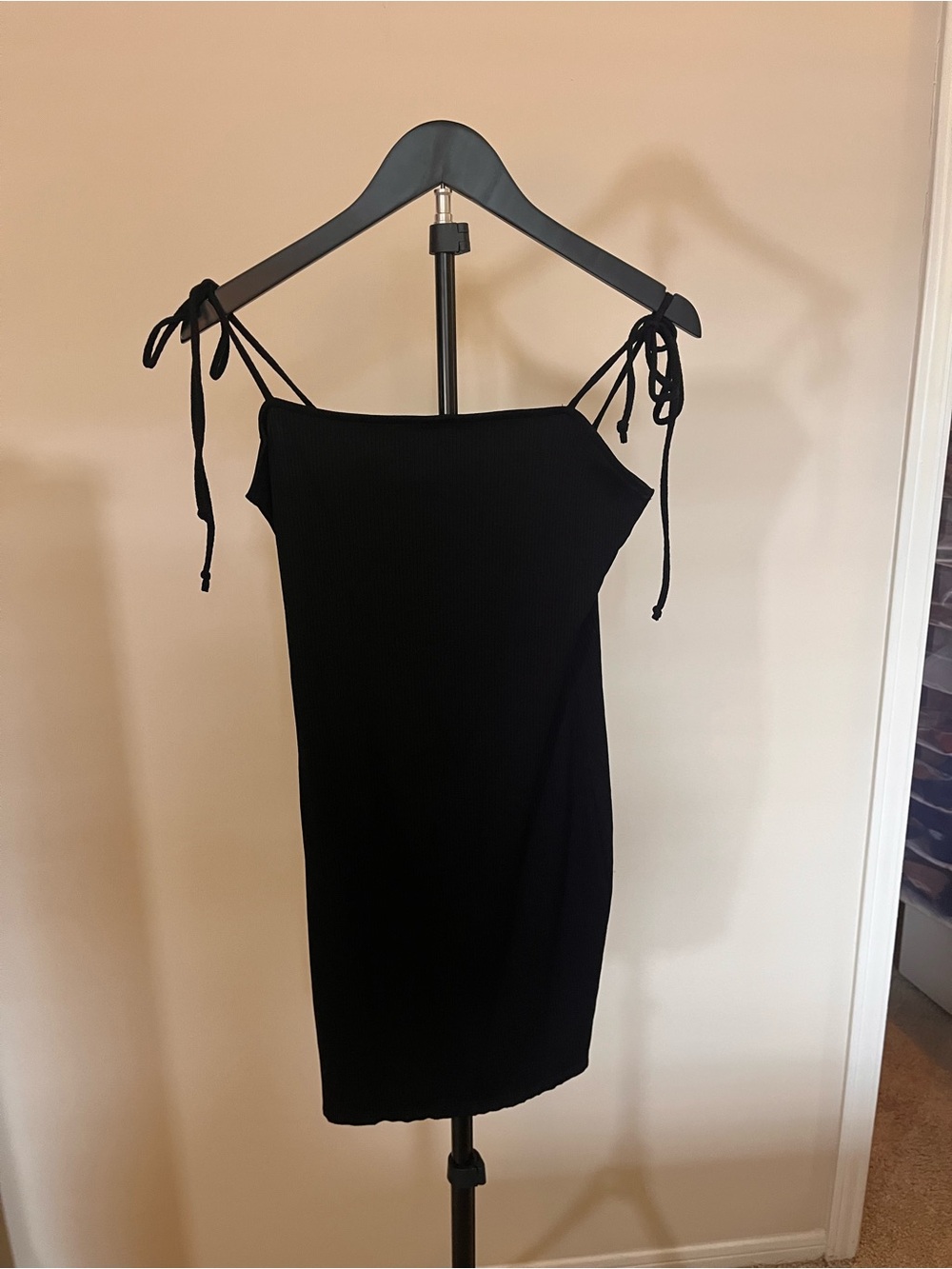 Urban Outfitters Black Tie-Shoulder Mini Dress
